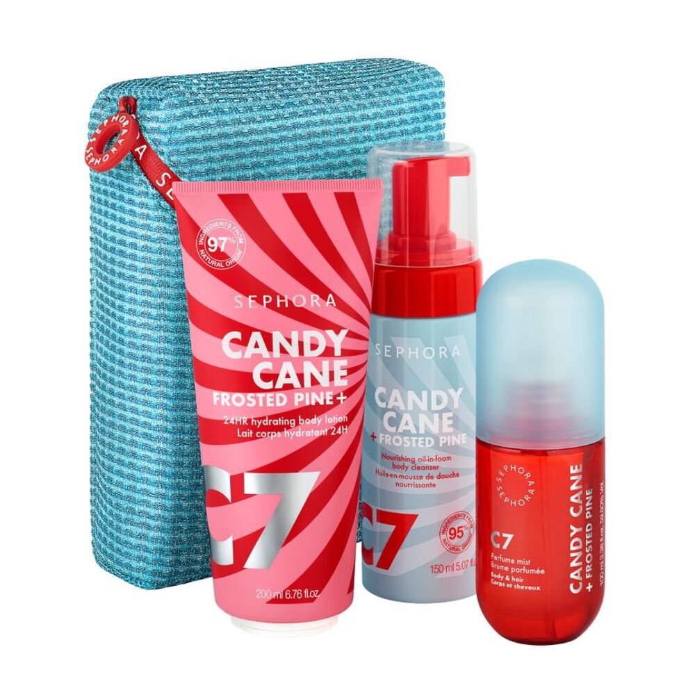 CANDY CANE + FROSTED PINE BATH & BODY SET (SET DE BA&Ntilde;O Y CUIDADO CORPORAL)